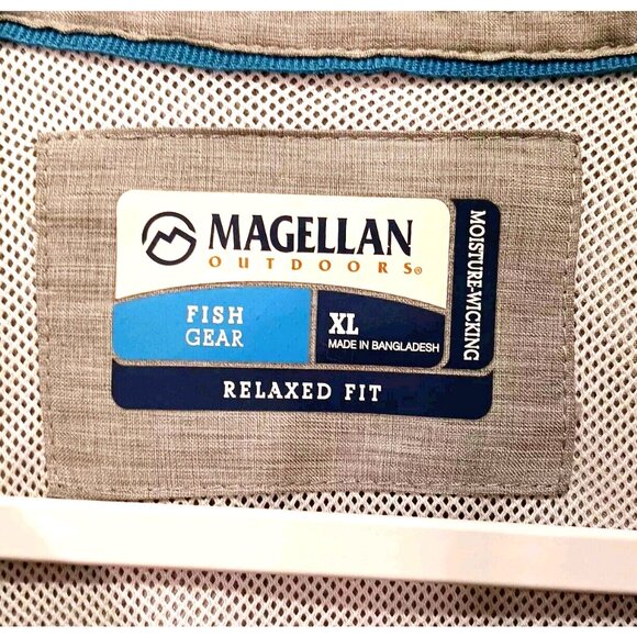 Magellan Fishgear Sport Shirt Mens XL Gray Moisture Wicking Law Security Outdoor - Picture 6 of 14